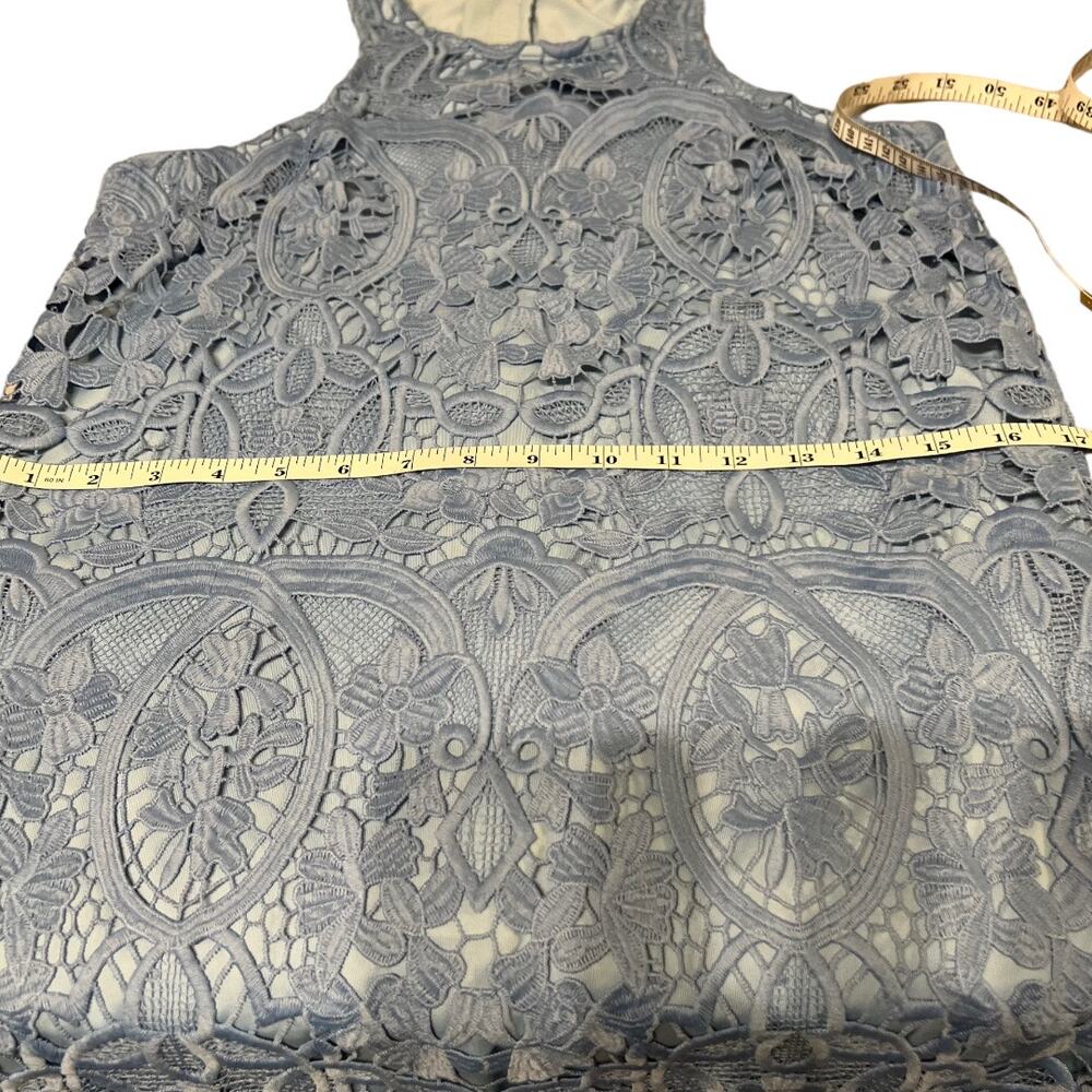 Lovers & Friends Caspian Shift Lace Coquette Crystal Blue Mini Dress Size S - Picture 11 of 14